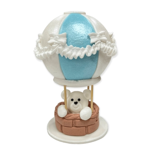 Figurka cukrowa na tort balon miś ozdoby na tort chrzest roczek urodziny